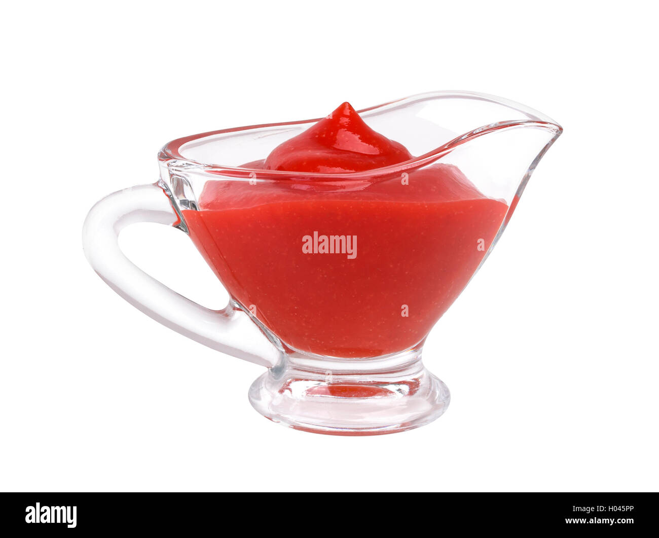 tomato sauce in glass bowl Stock Photo