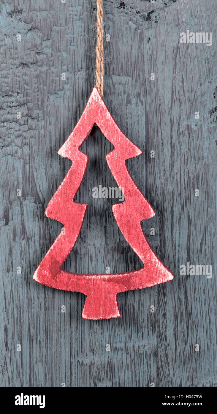 Vintage Wooden Christmas Tree Decoration Stock Photo 120566037