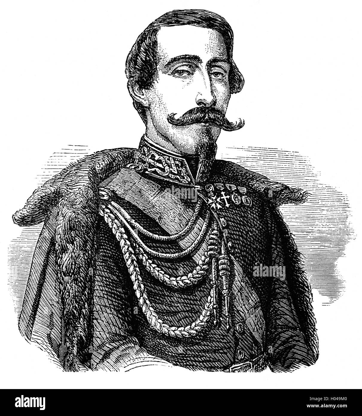 Alessandro Ferrero La Marmora (1799 - 1855) was an Italian general who is best remembered for founding the military unit known as the Bersaglieri. He also participated in the Battle of Goito (1848) during the First Italian War of Independence and served as a division commander in the Crimean War. Stock Photo