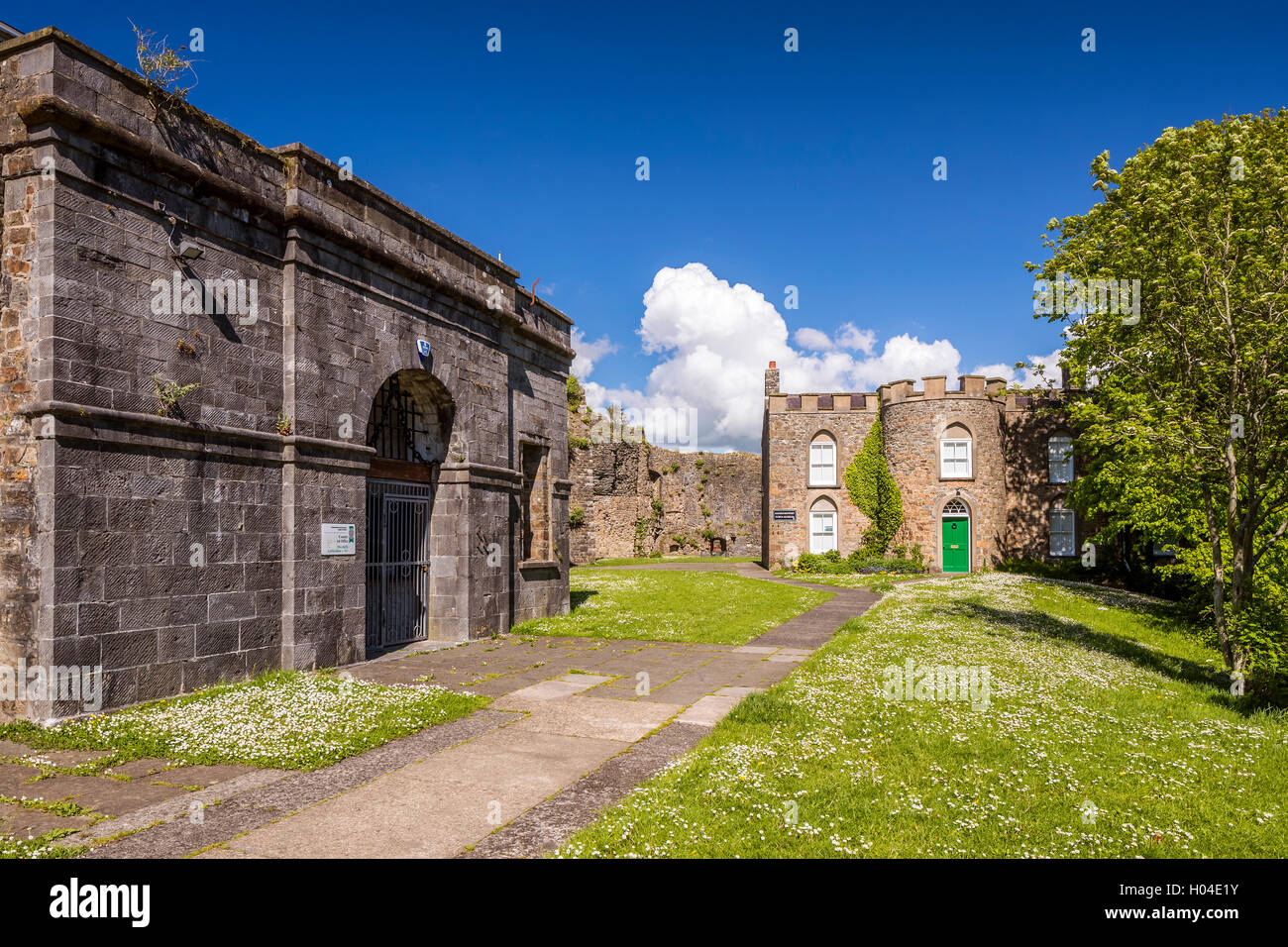 Haverfordwest Castle, Pembrokeshire, Wales, United Kingdom, Europe. Stock Photo
