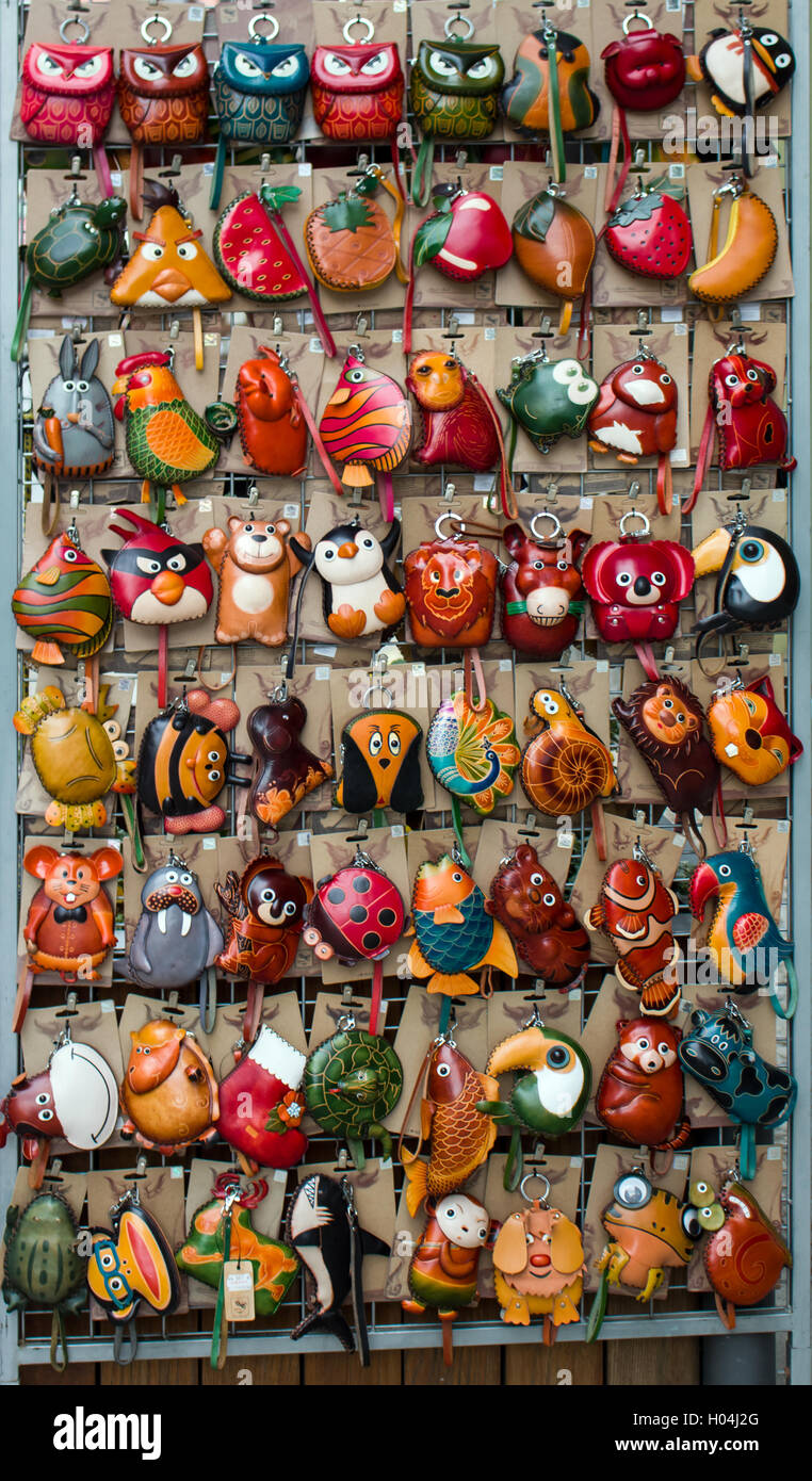 Animal toys and keychains in the Market Stock Photo