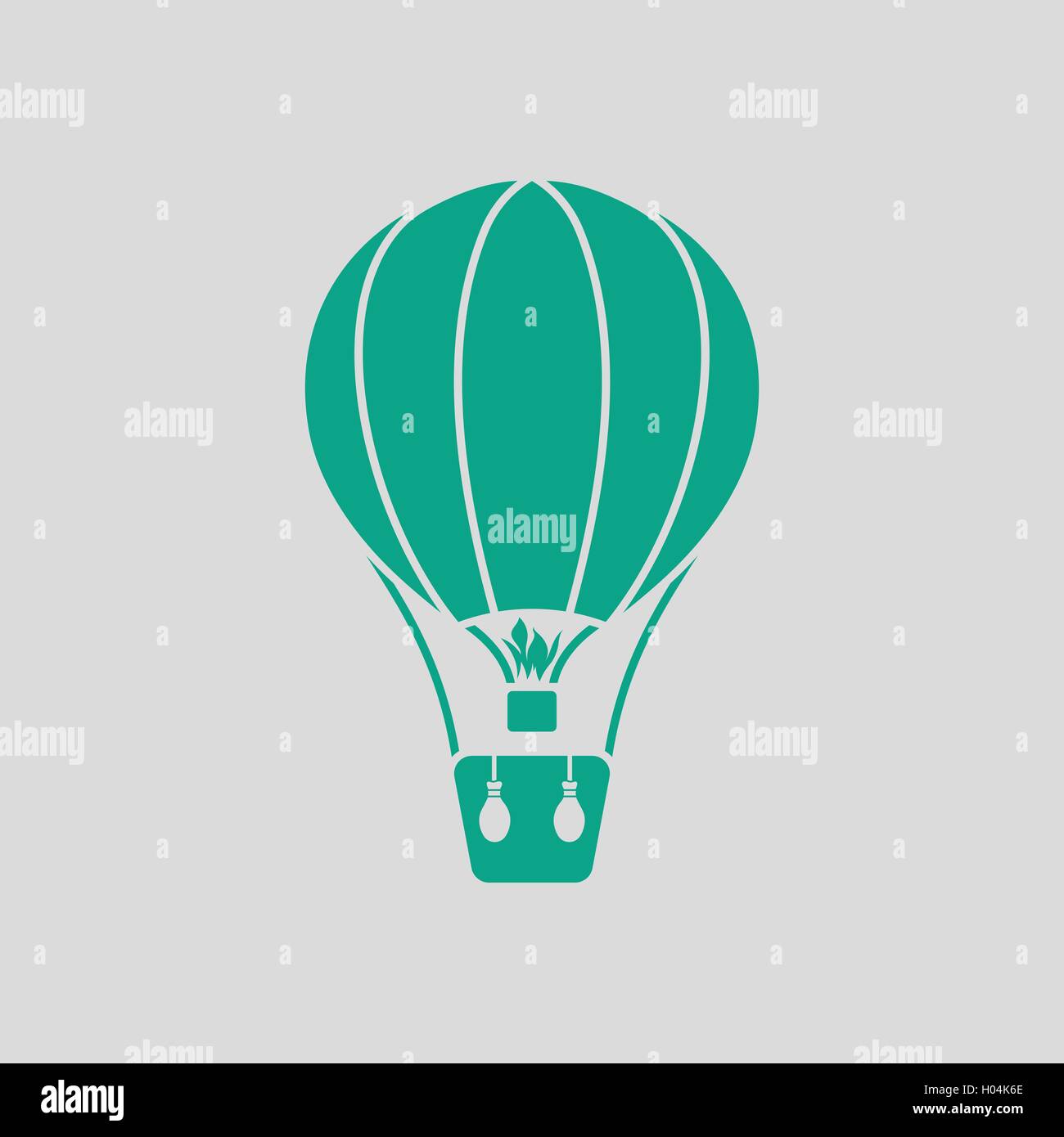 Hot air balloon icon. Gray background with green. Vector illustration. Stock Vector
