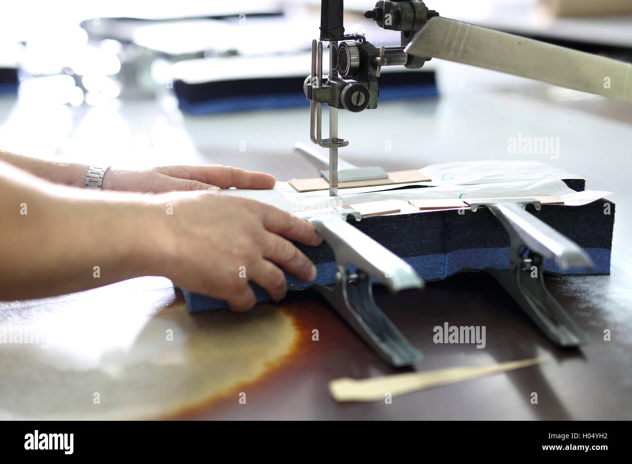 Manufacture of wearing apparel cutting room stock photo alamy