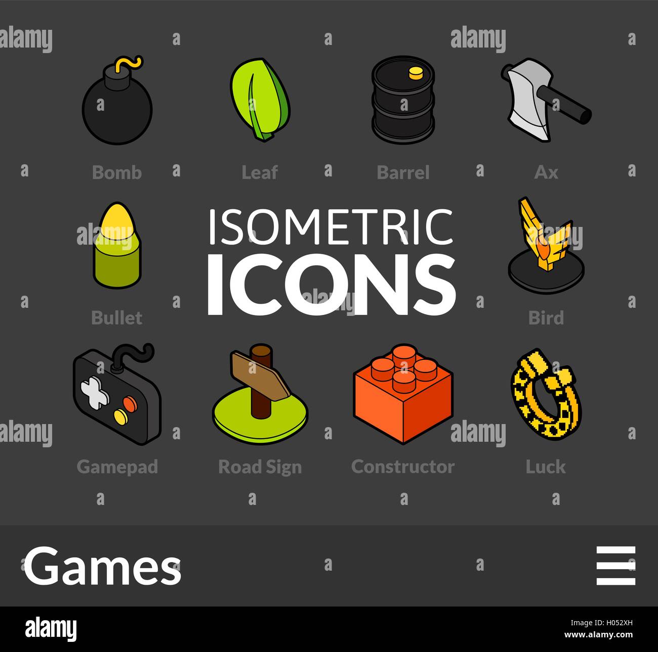 Isometric outline icons set 14 Stock Vector Image & Art - Alamy