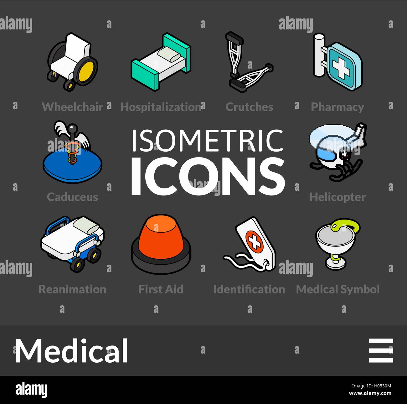 Isometric outline icons set 20 Stock Vector Image & Art - Alamy