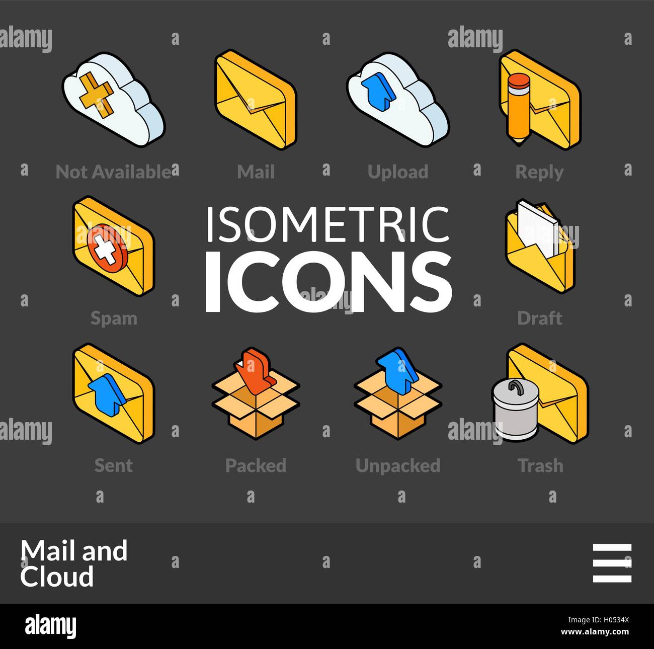 Isometric outline icons set 29 Stock Vector Image & Art - Alamy