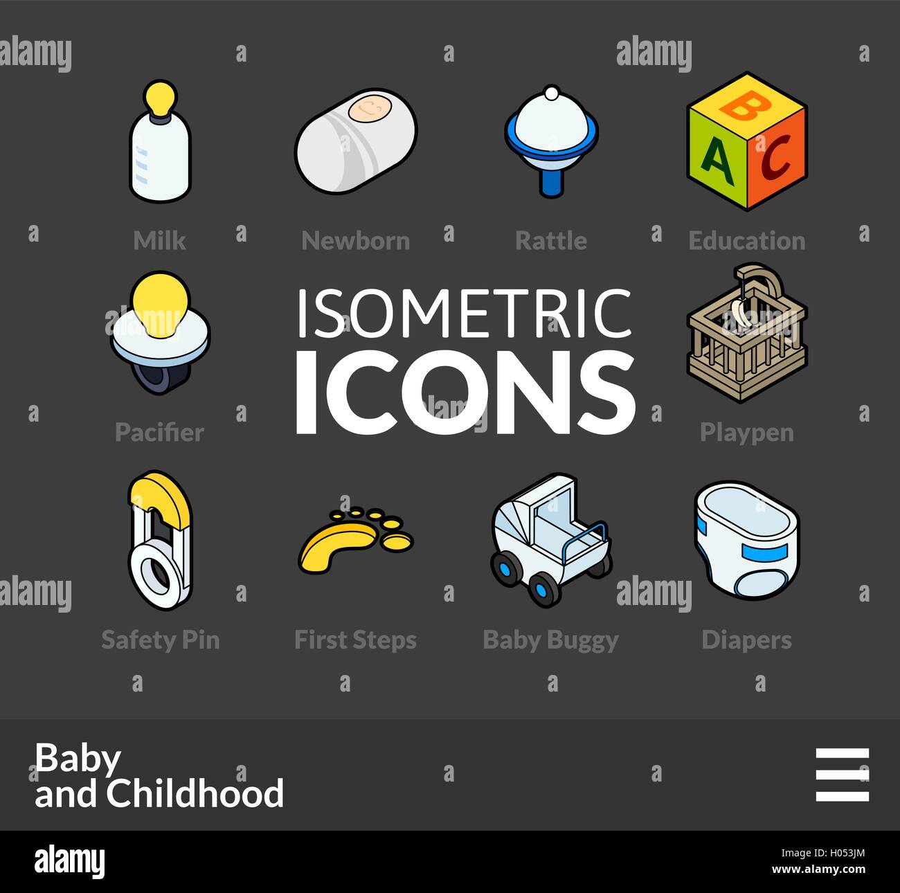 Isometric outline icons set 60 Stock Vector Image & Art - Alamy