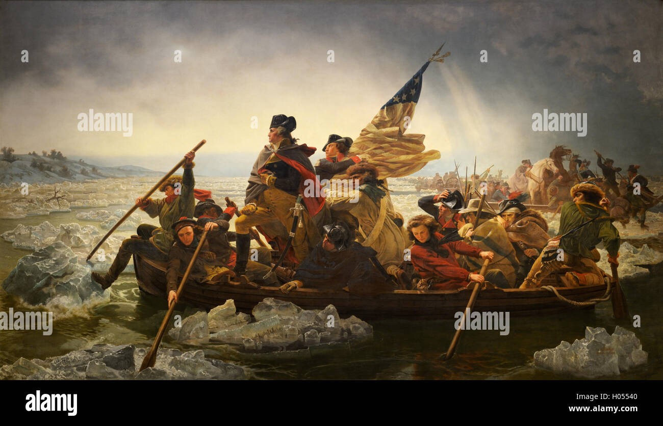 George Washington crossing the Delaware, by Emanuel Leutze, 1851 Stock Photo