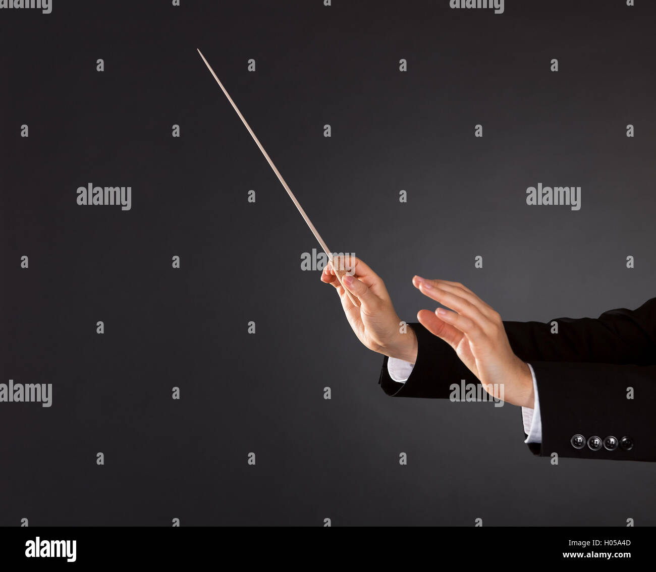 Music conductor with a baton Stock Photo Alamy