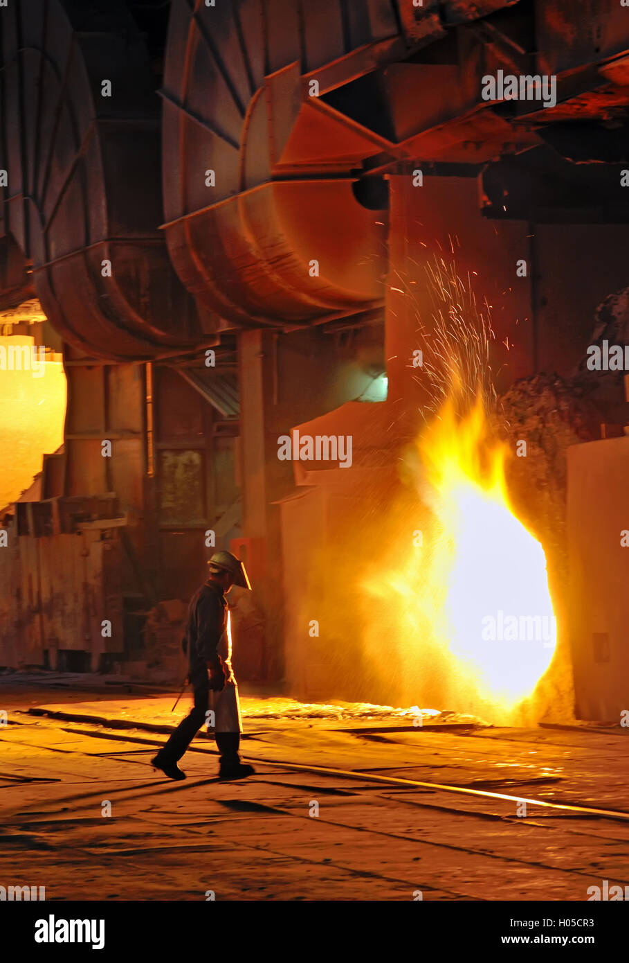 A steel worker in factory Stock Photo Alamy