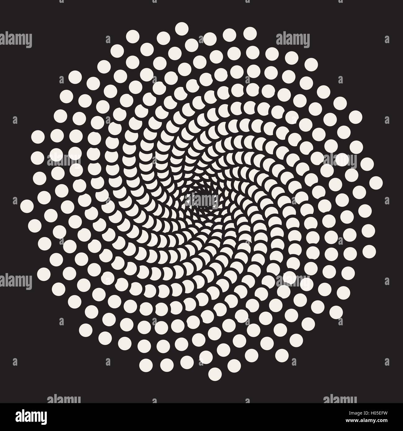 Vector Black and White Spiral Circles Swirl Abstract Round Optical ...