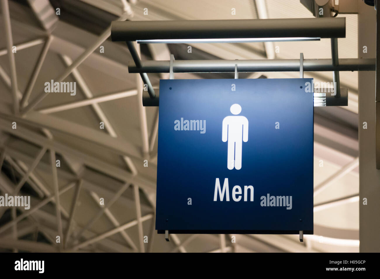 Men's Restroom Male Lavatory Sign Marker Public Building Architecture Stock Photo