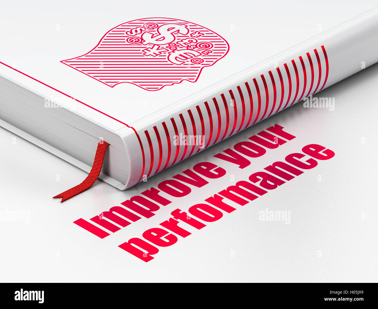 Education concept: book Head With Finance Symbol, Improve Your ...