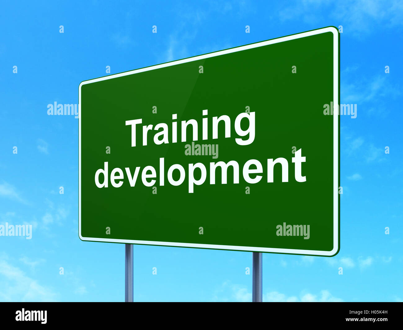 Studying concept: Training Development on road sign background Stock ...