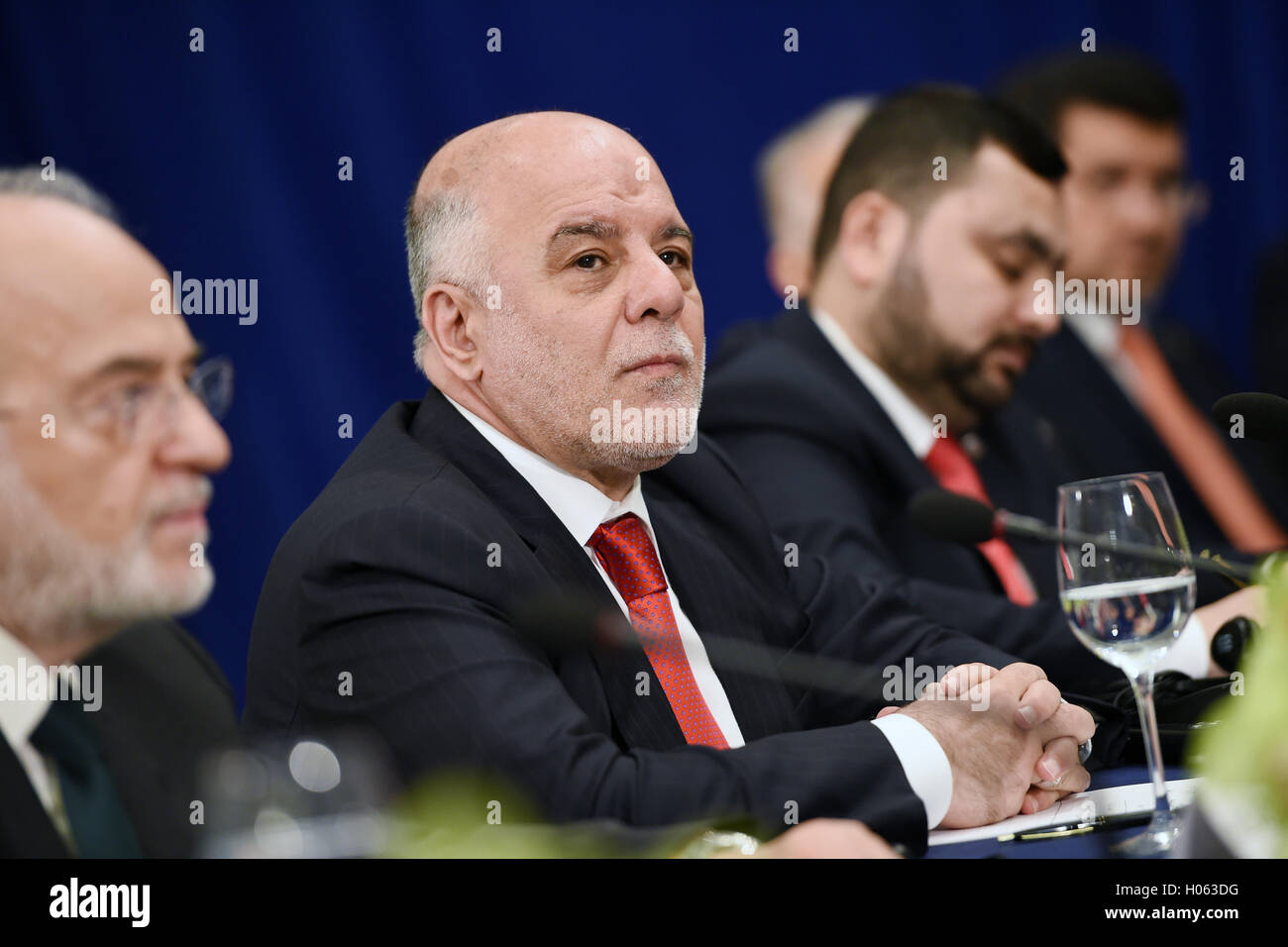 New York, USA. 19th Sep, 2016. Prime Minister Haider al-Abadi of Iraq ...