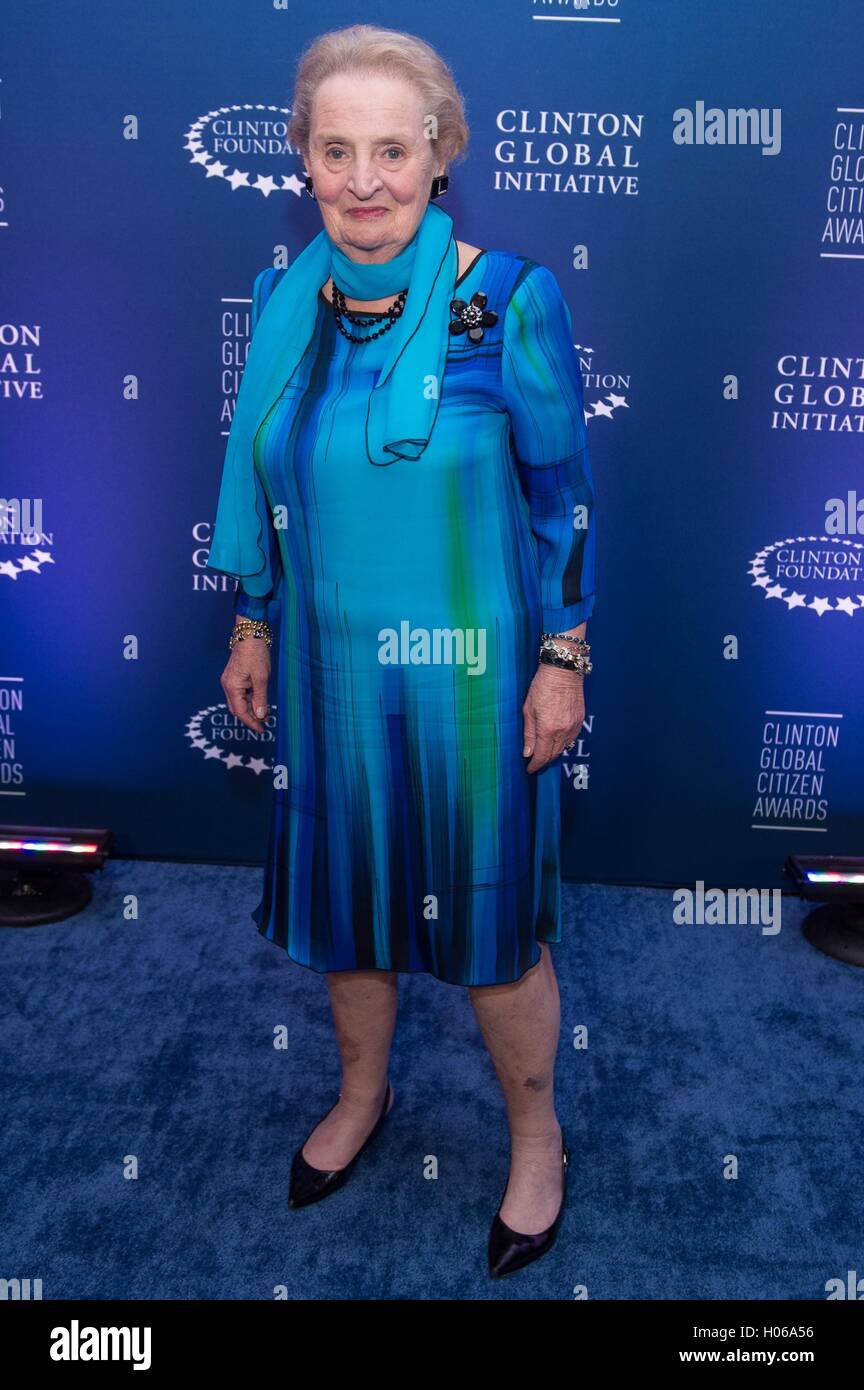 New York, NY, USA. 19th Sep, 2016. Madeline Albright at arrivals for 10th Annual Clinton Global Citizen Awards, Sheraton New York Times Square Hotel, New York, NY September 19, 2016. Credit:  Steven Ferdman/Everett Collection/Alamy Live News Stock Photo