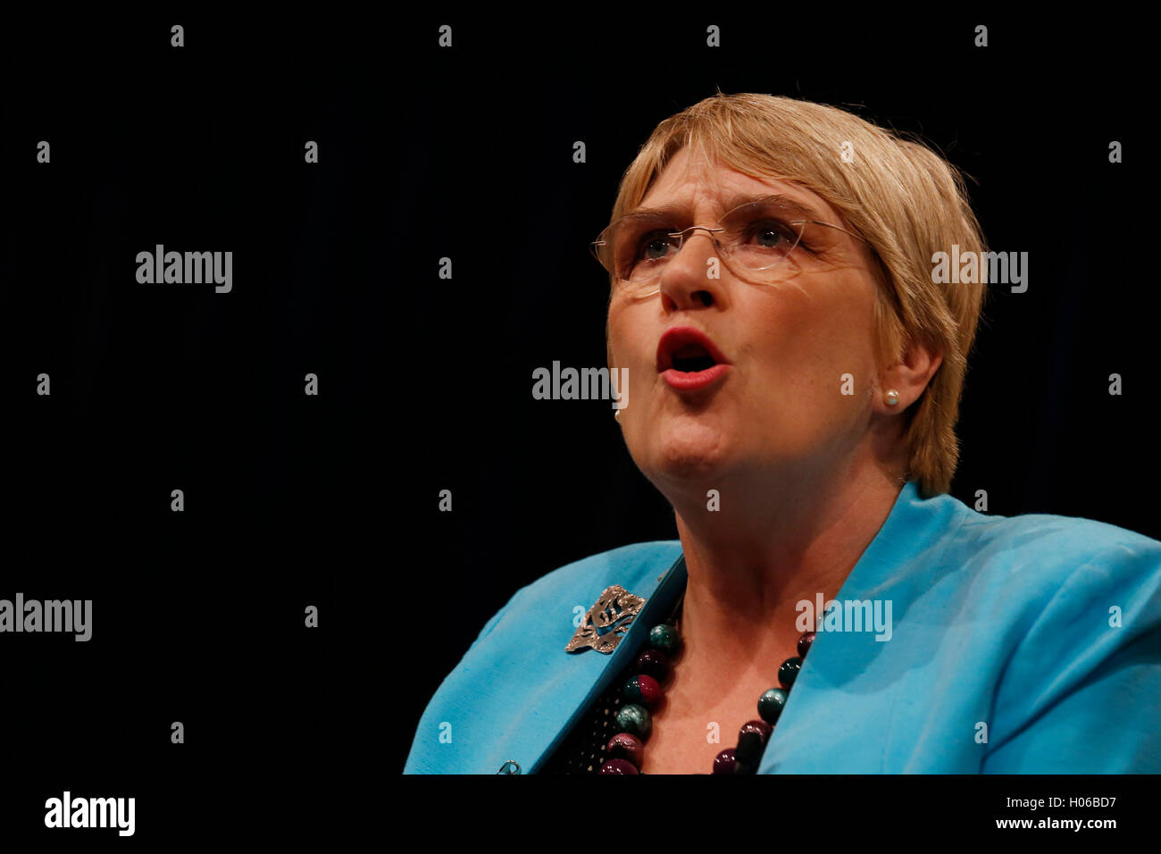 Brighton, UK. 20th Sep, 2016. Party president, Sarah Brinton, Baroness Brinton, known as Sal Brinton speaks during the Liberal Democrats Autumn Conference at Brighton, UK, Tuesday September 20, 2016.       Credit:  Luke MacGregor/Alamy Live News Stock Photo
