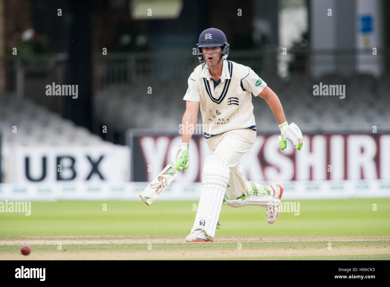 London, UK. 20th Sep, 2016. London, UK 20th Sep, 2016 James Franklin of Middlesex bats on day one of the Specsavers County Championship Division One match between Middlesex and Yorkshire at Lords on September 20, 2016 in London, England. Credit:  Michael Jamison/Alamy Live News Stock Photo