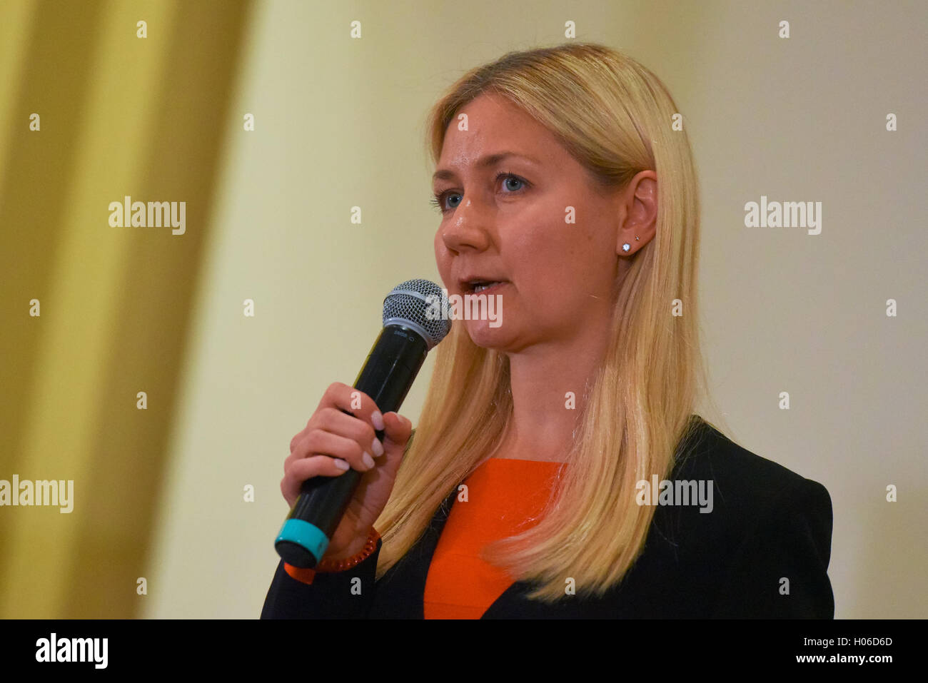 Buenos Aires, Argentina. 19 Sept, 2016. Director of the Russian channel broadcast RT Victoria Vorontsova during sneak preview of the documentaries of RT in Buenos Aries, Argentina. Credit:  Anton Velikzhanin/Alamy Live News Stock Photo