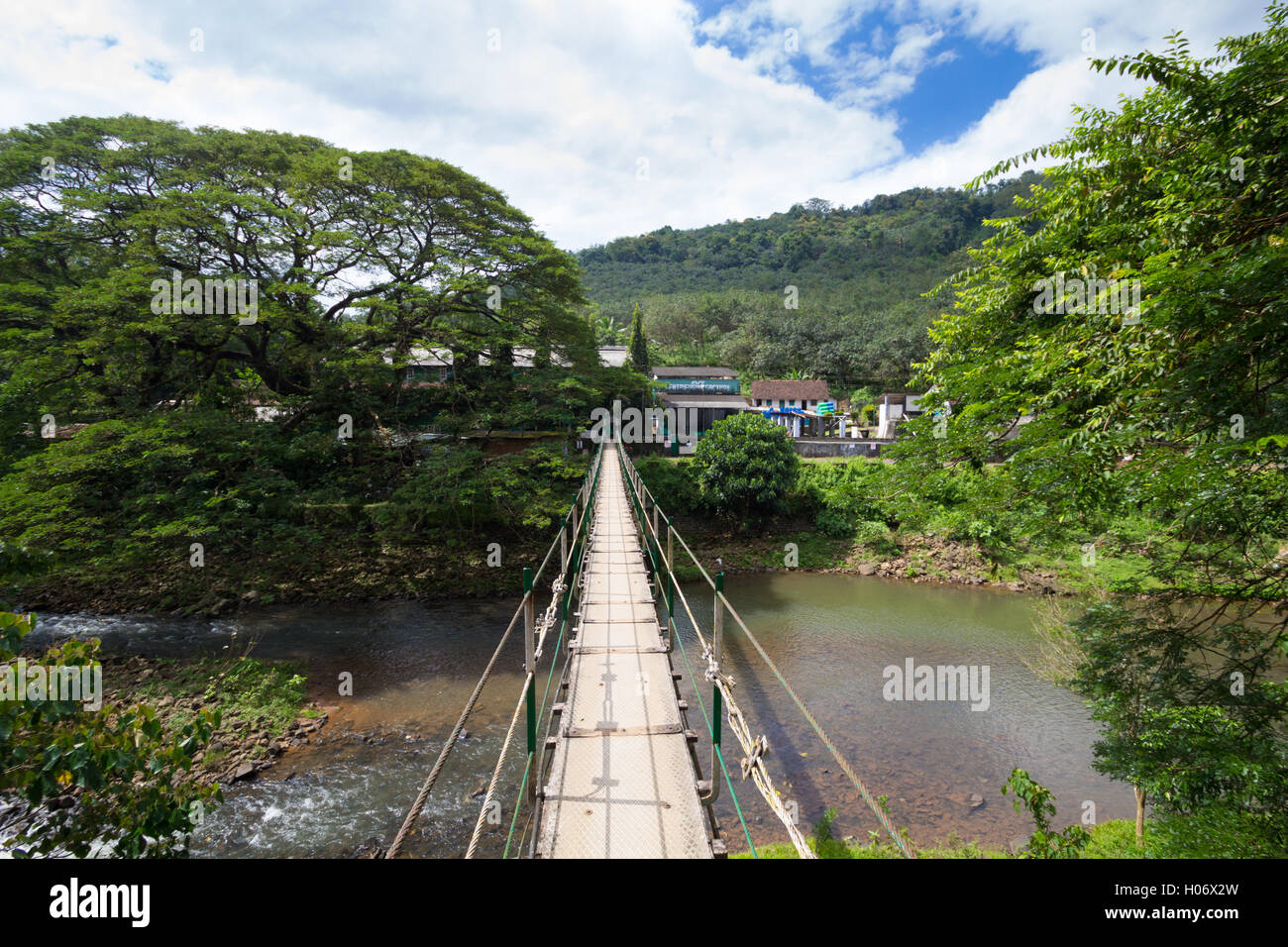 A suspension bridge in Kerala, India, Asia Stock Photo Alamy