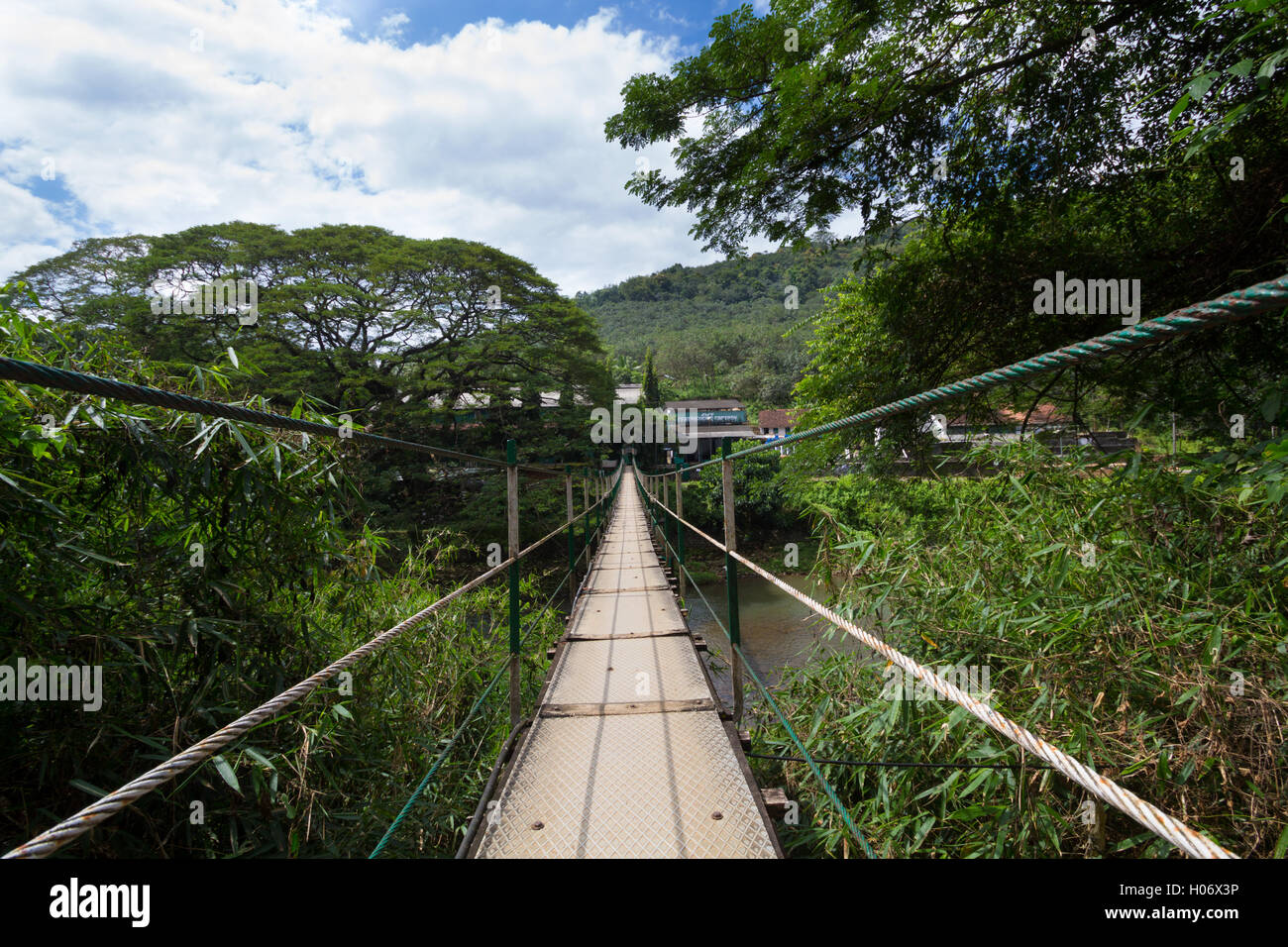 A suspension bridge in Kerala, India, Asia Stock Photo Alamy