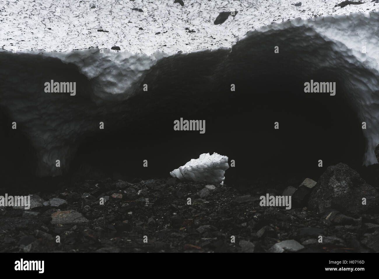 Looking into the cave at Big Four Ice Caves near Seattle, Washington Stock Photo Alamy