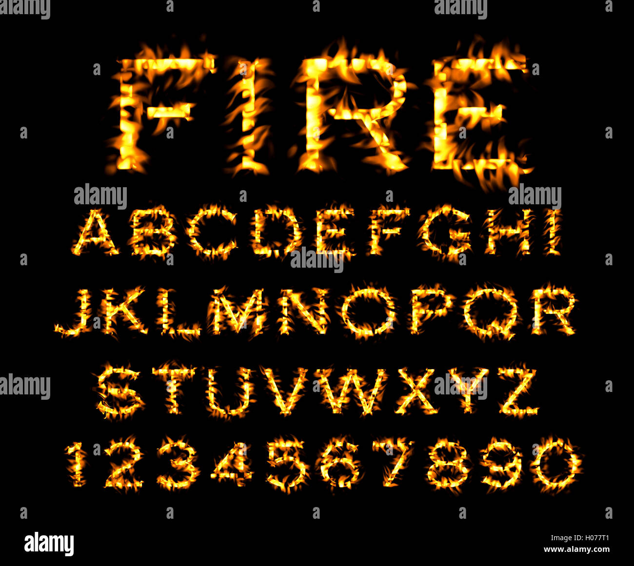 Burning Fire Fonts High Resolution Stock Photography and Images - Alamy
