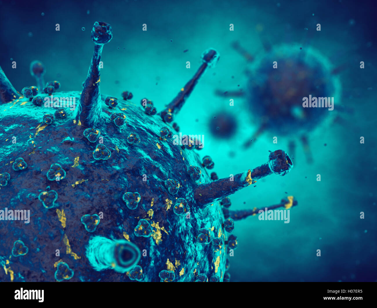 Viruses in infected organism , Viral disease pandemic , Infection Stock Photo