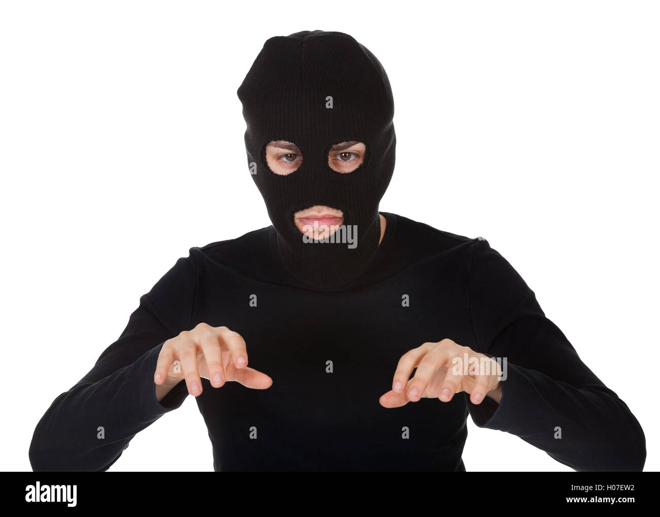 Thief wearing a balaclava Stock Photo Alamy