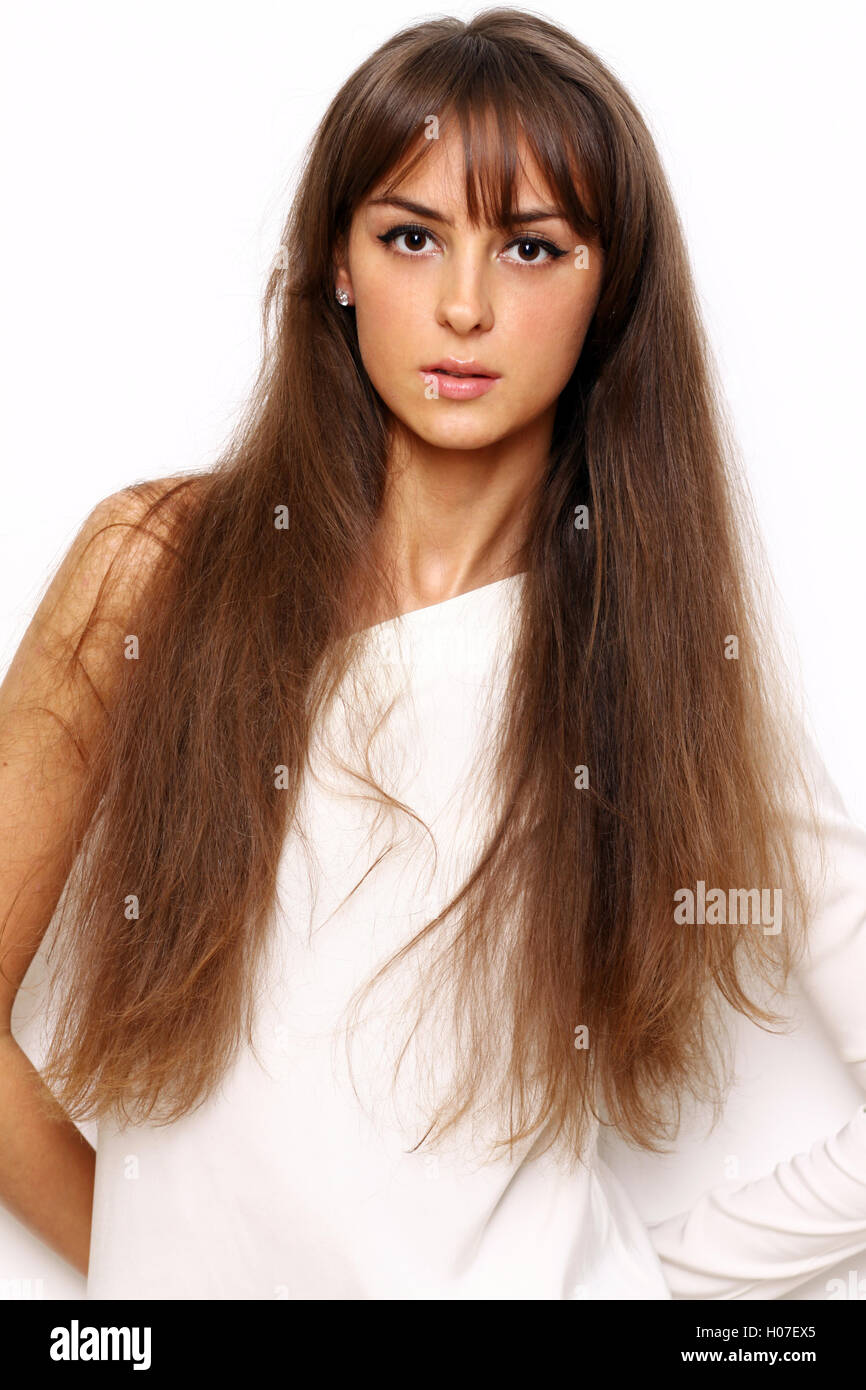 Closeup portrait of a happy young woman Stock Photo - Alamy