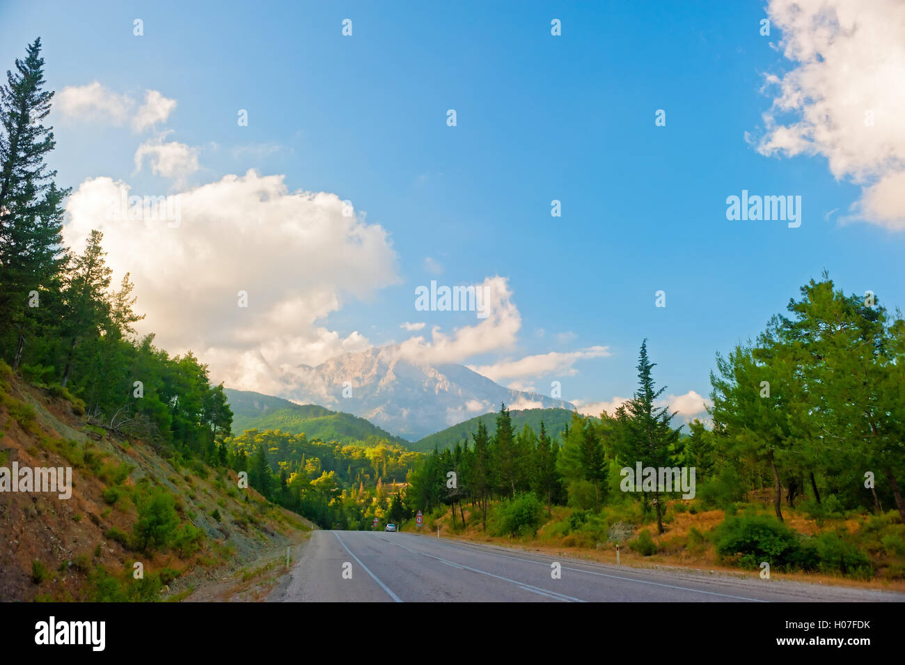 mountain landscape and the road Stock Photo - Alamy