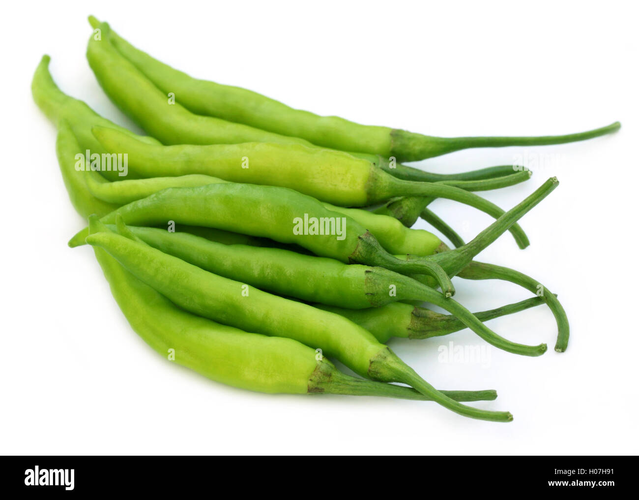 Group of fresh green chilies Stock Photo Alamy