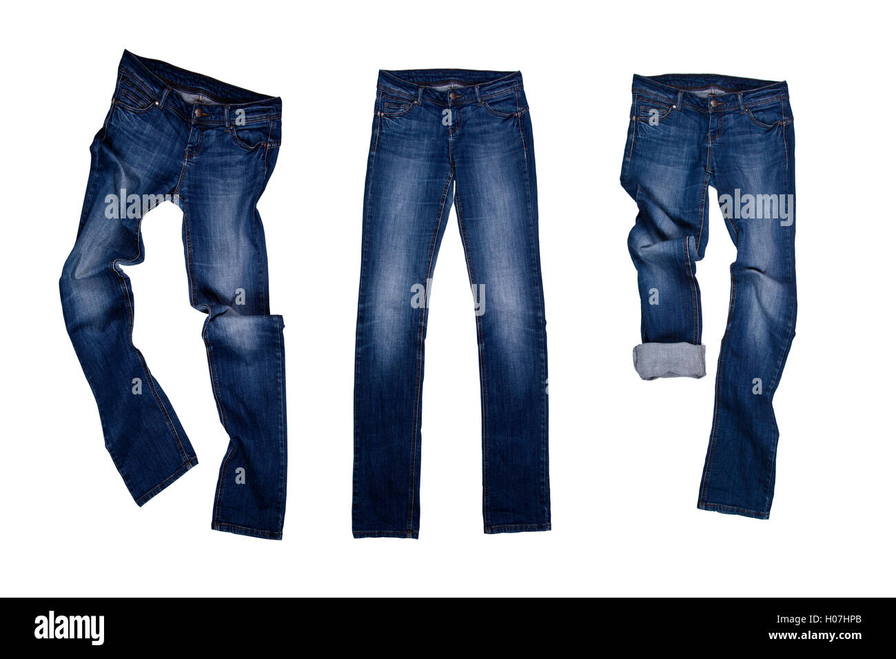 three blue jeans Stock Photo Alamy