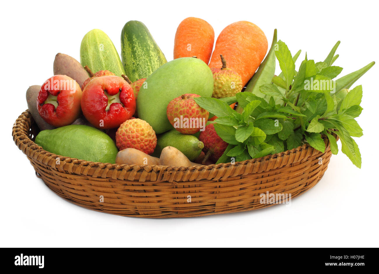 Tropical fruits and vegetables Stock Photo