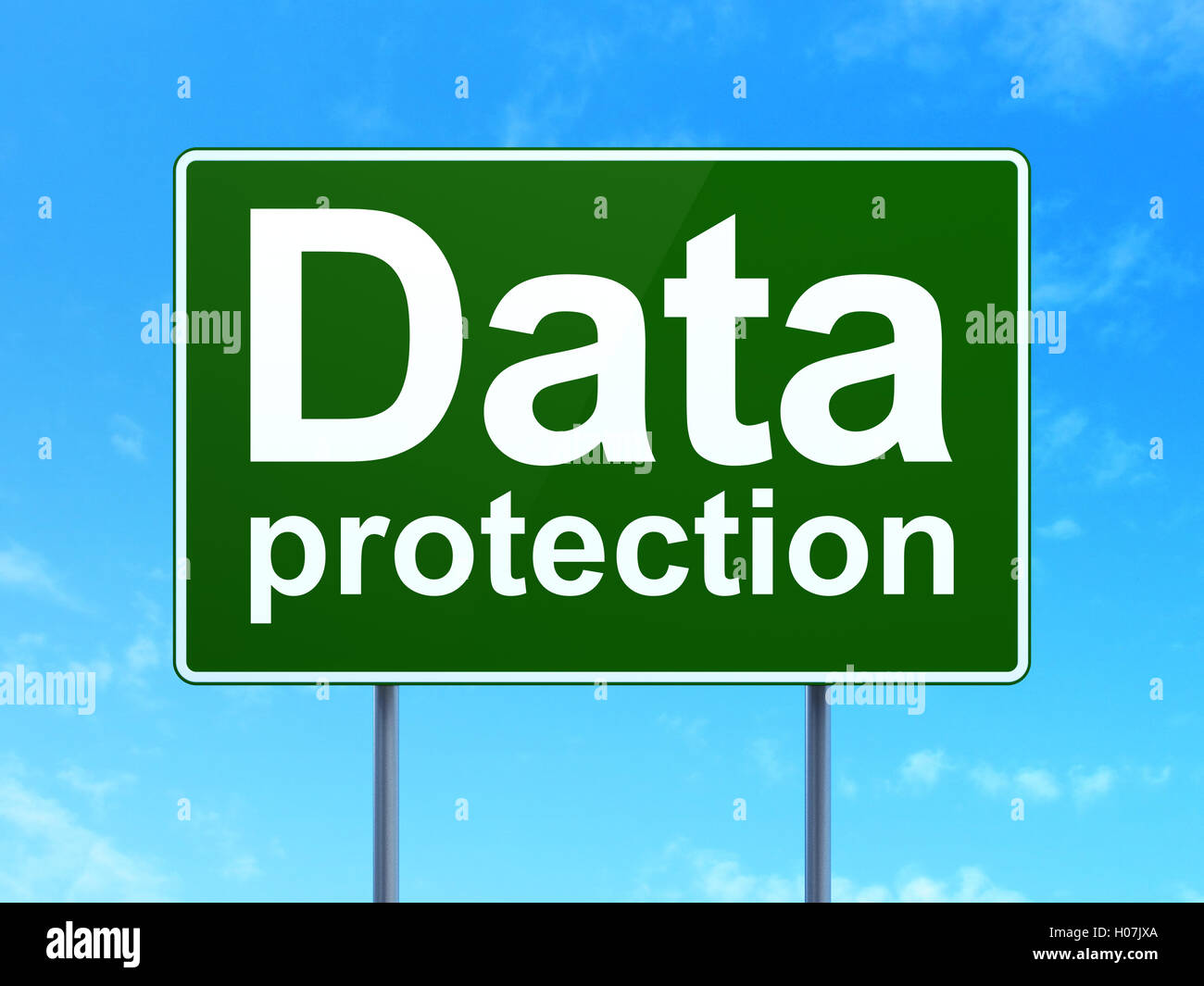 Safety concept: Data Protection on road sign background Stock Photo - Alamy