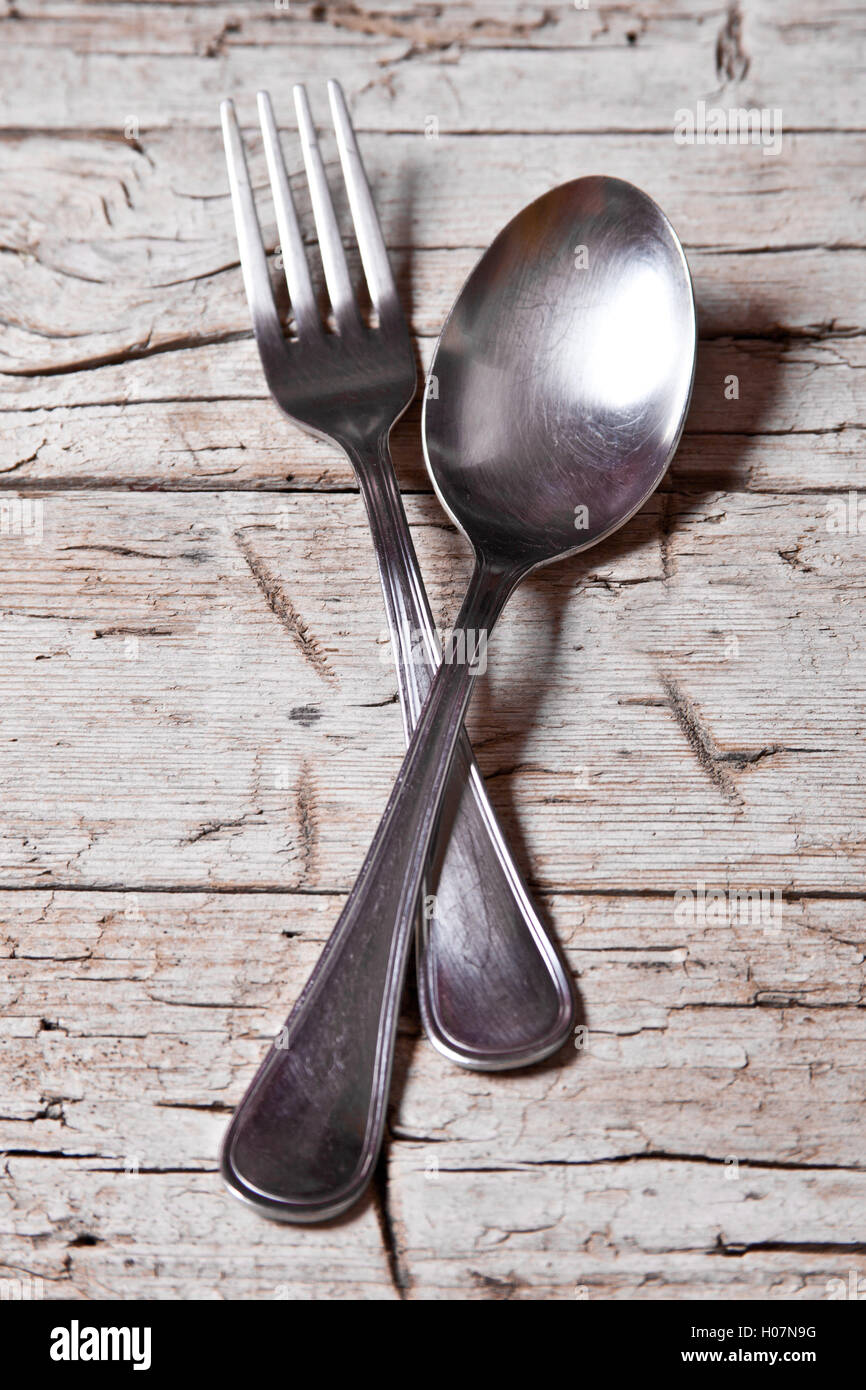 vintage spoon and fork Stock Photo Alamy