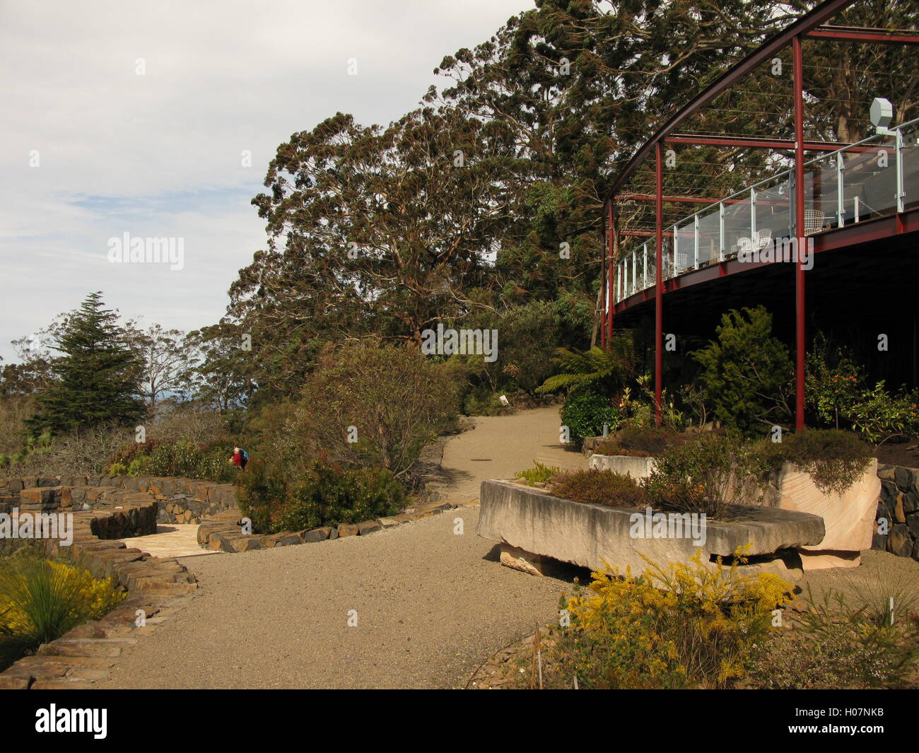 Verandah, Blue Mountains Botanic Garden, Mount Tomah, Blue Mountains, New South Wales, Australia Stock Photo
