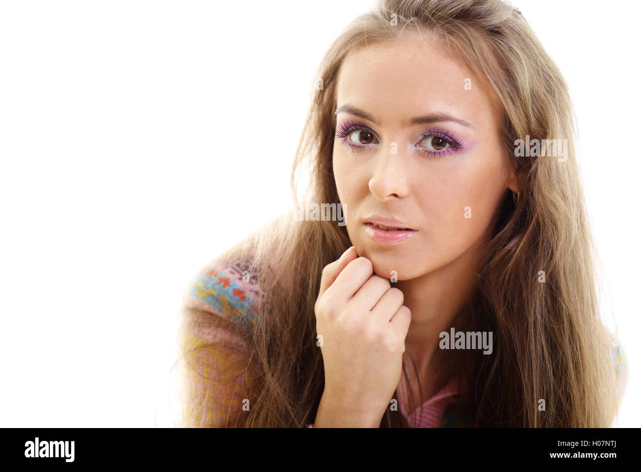 Closeup portrait of a happy young woman Stock Photo - Alamy