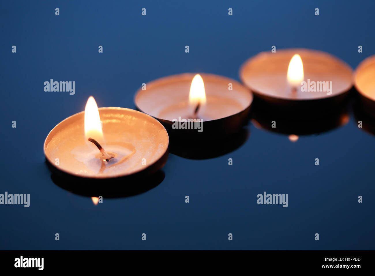 Candles On Water Stock Photo Alamy