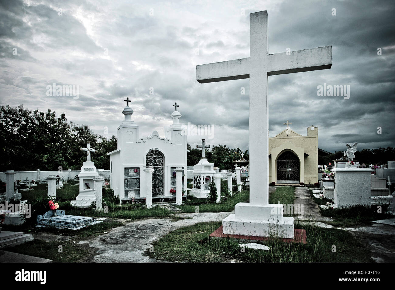 cemetery near Rio Hato, Cocle province, Panama Stock Photo