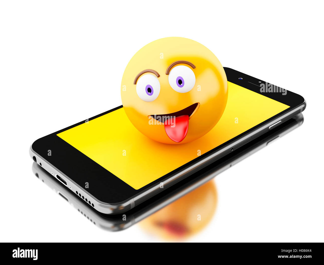 Emoji smiley phone hi-res stock photography and images - Alamy