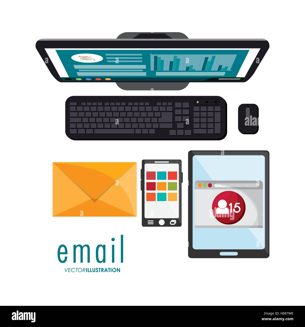 Email message and communication design Stock Vector Image & Art - Alamy