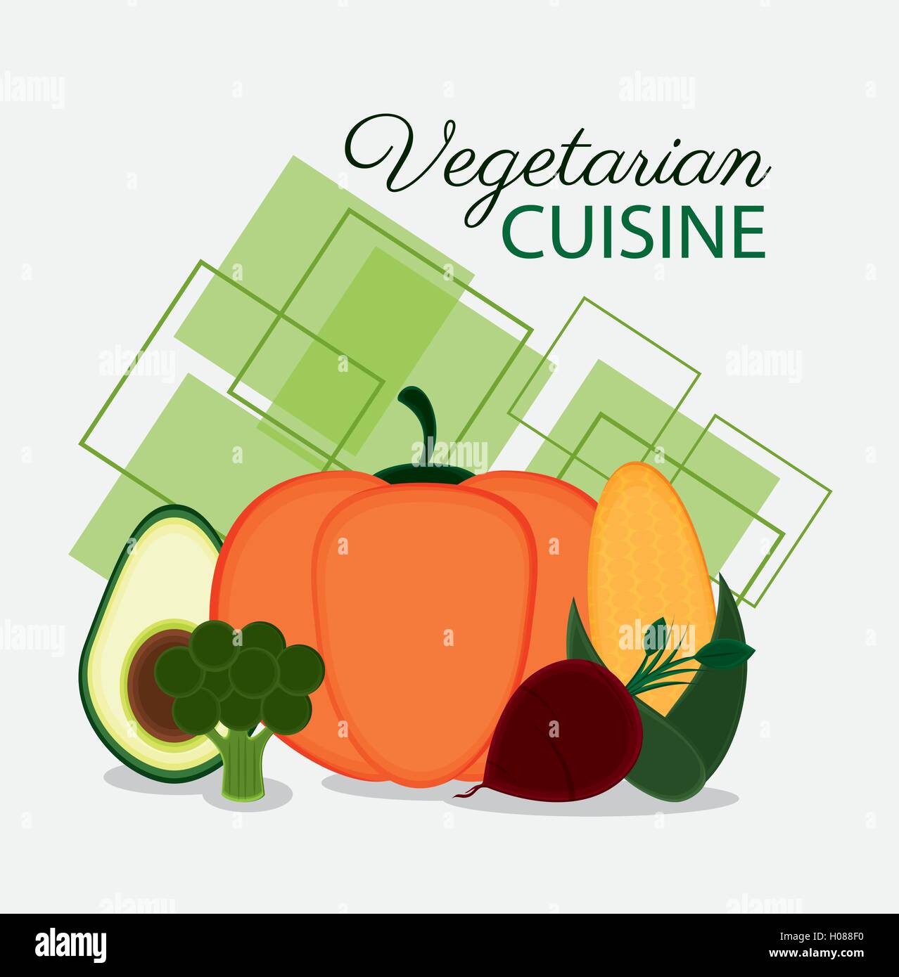 Vegetarian cuisine organic and healthy food design Stock Vector Image ...