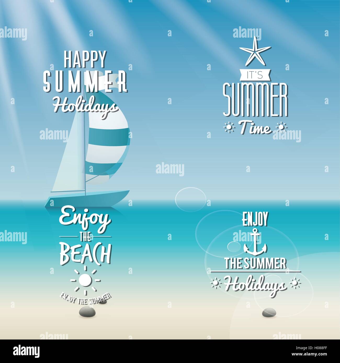 Summer Vacation labels Stock Vector Image &amp; Art - Alamy