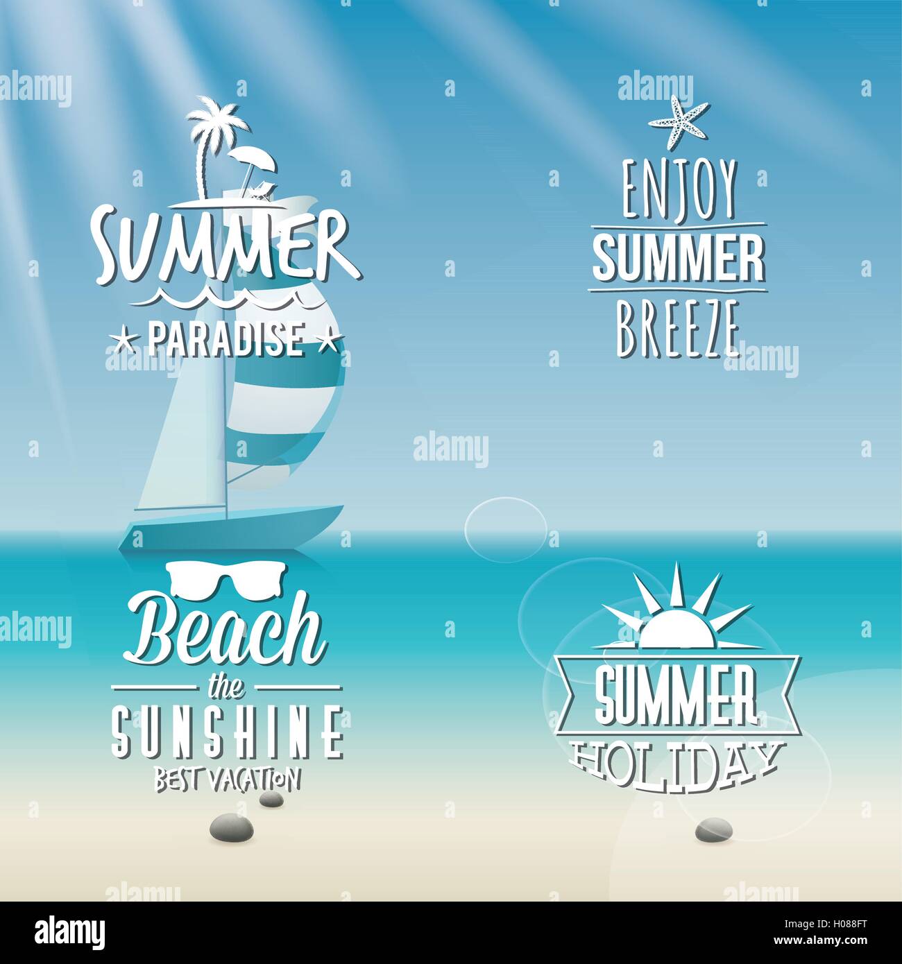Summer Vacation labels Stock Vector Image &amp; Art - Alamy