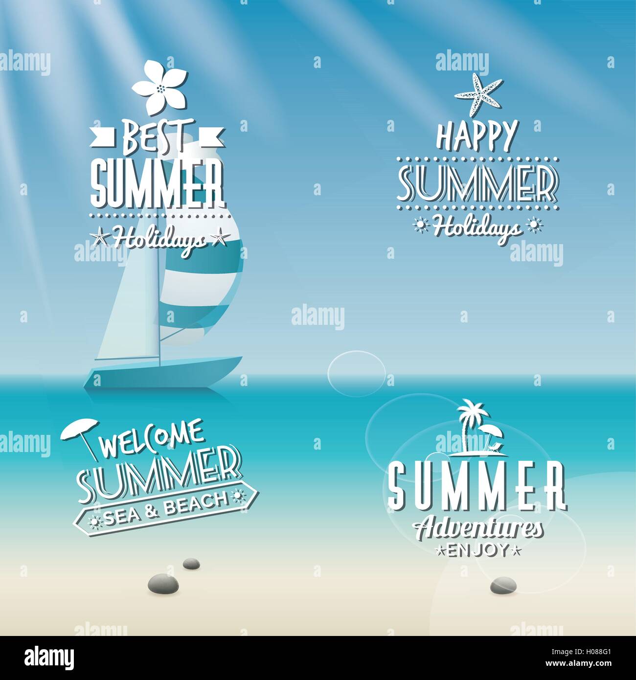 Summer Vacation labels Stock Vector Image &amp; Art - Alamy