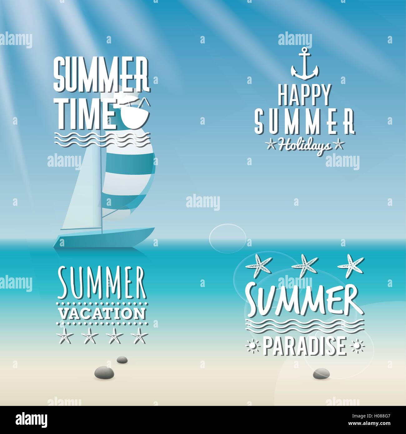 Summer Vacation labels Stock Vector Image &amp; Art - Alamy