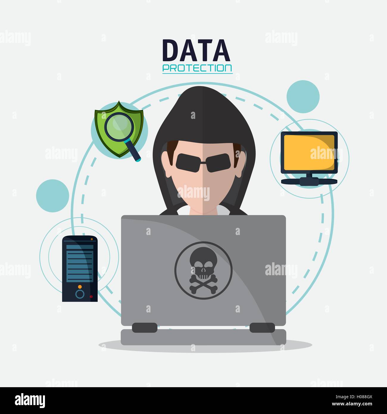 Data protection and Cyber security system Stock Vector Image & Art - Alamy