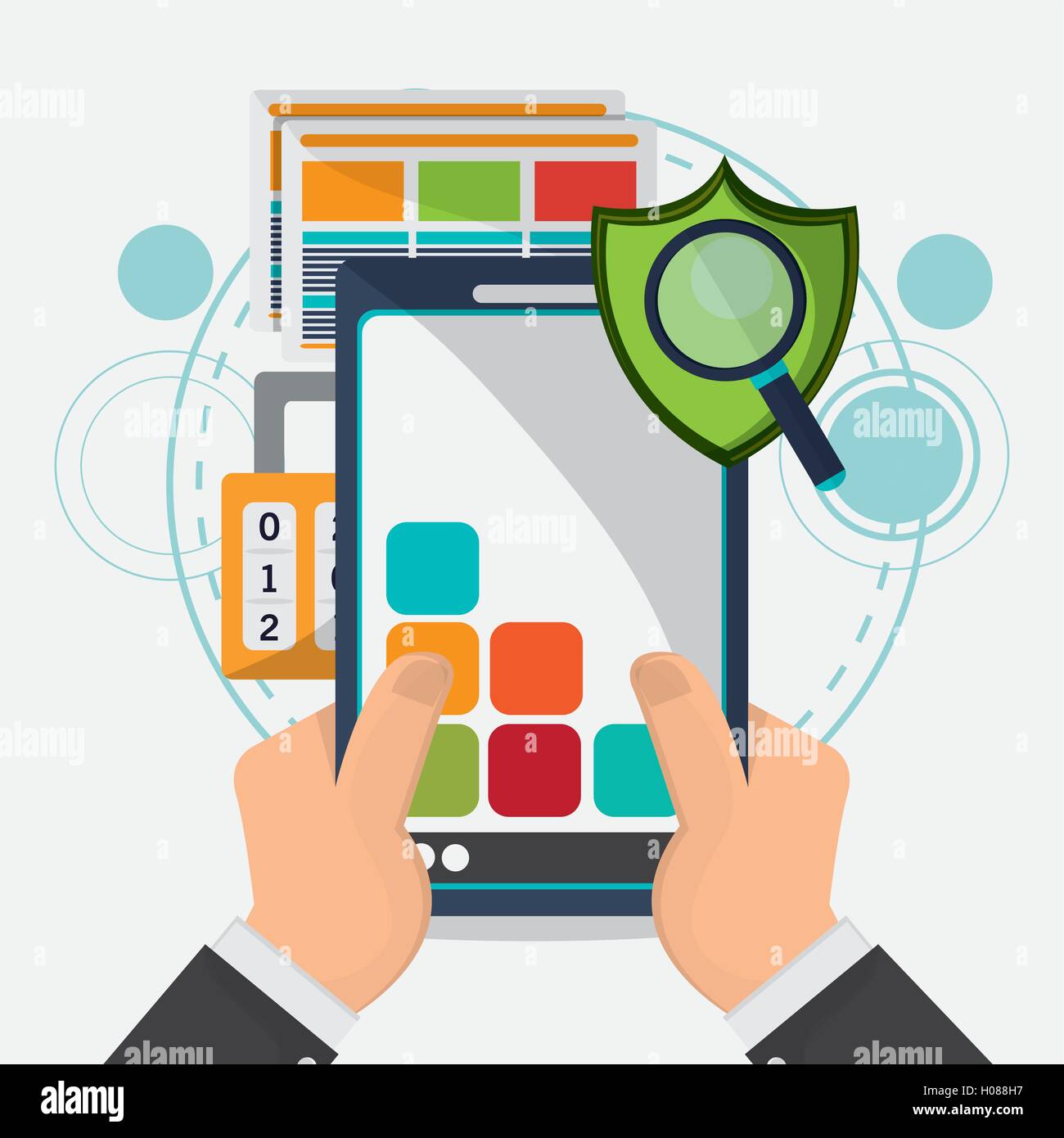 Data protection and Cyber security system Stock Vector Image & Art - Alamy