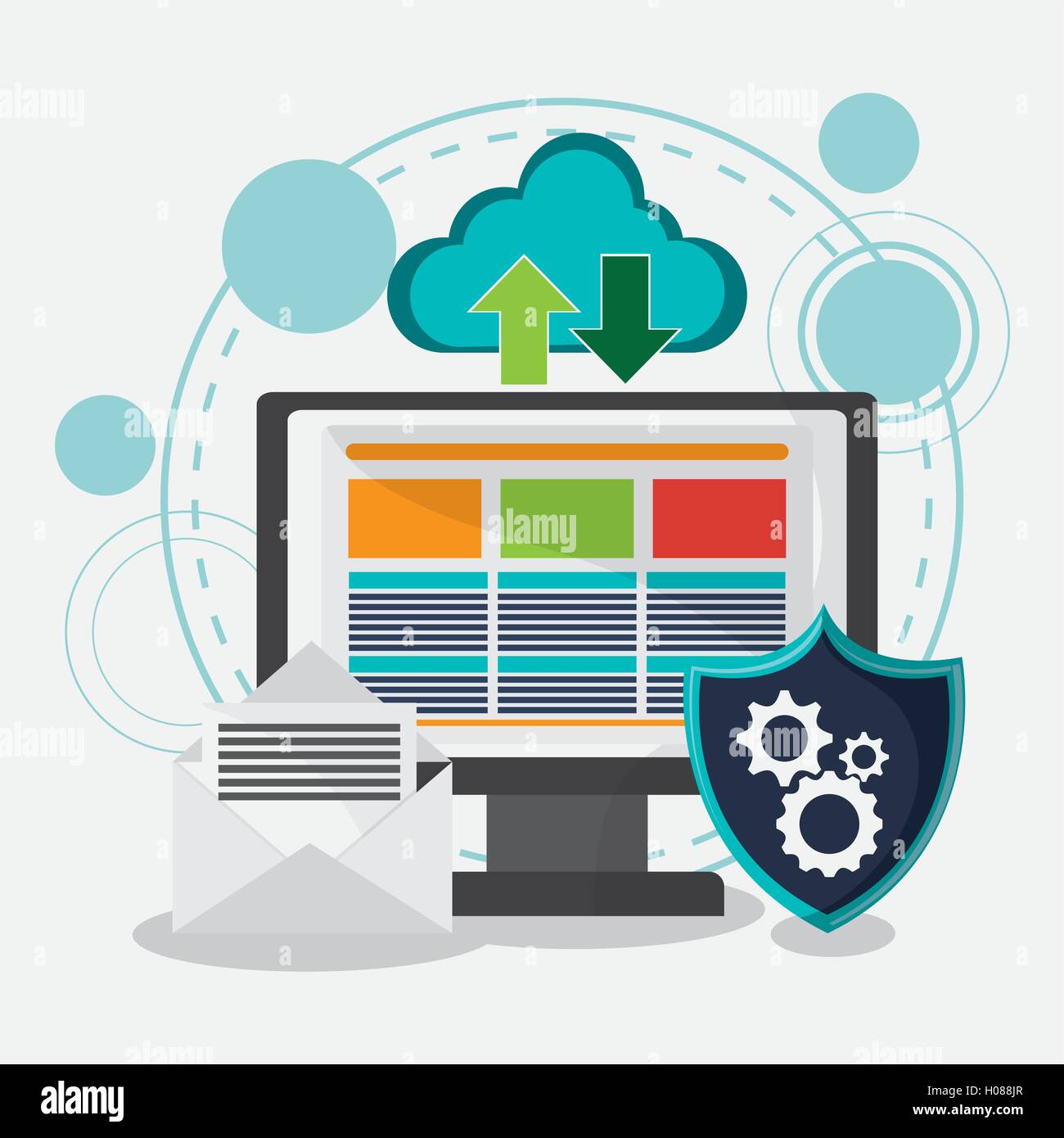 Data protection and Cyber security system Stock Vector Image & Art - Alamy